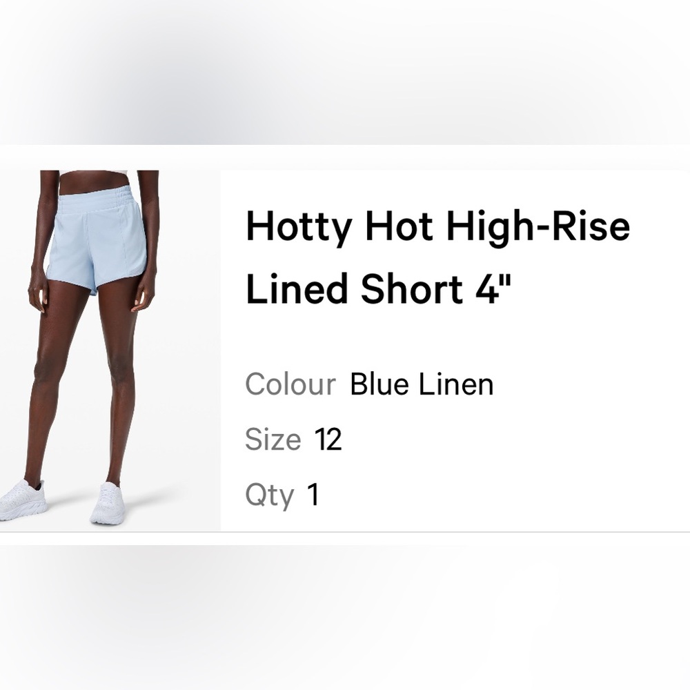 lululemon Hotty Hot High-Rise Lined Shorts in Blue Linen